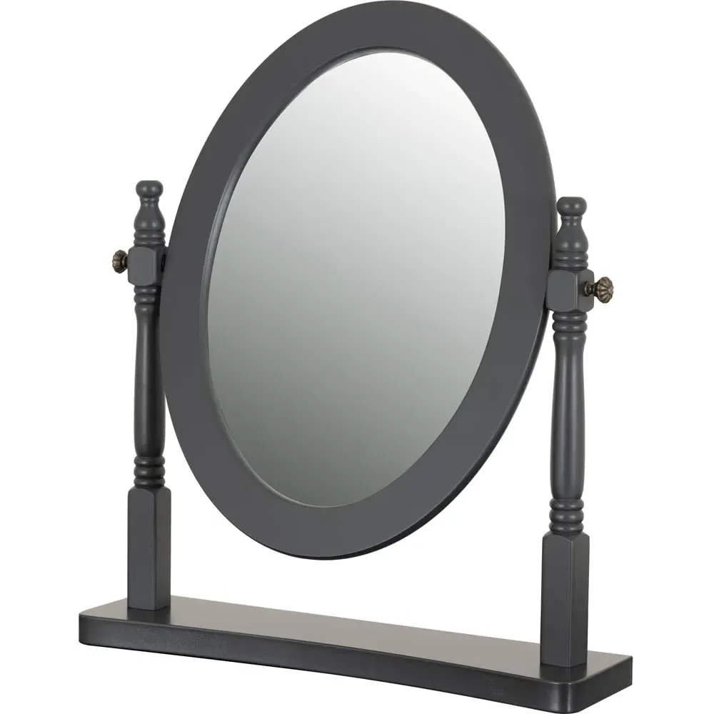 Contessa Oval Dressing Table Mirror with Swivel - Grey image