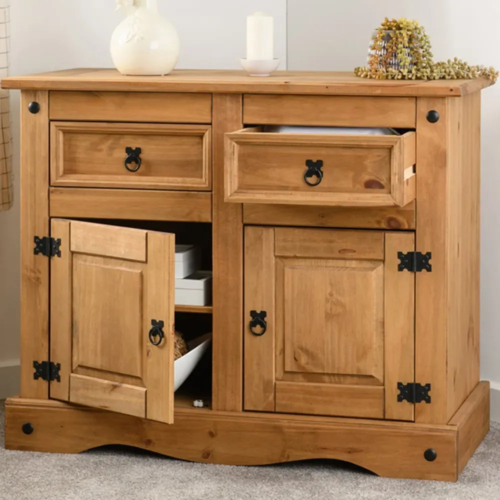 Corona 2 Door 2 Drawer Sideboard - Brown, Pine