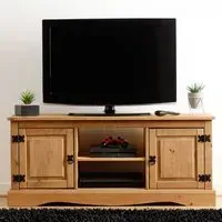 Corona 2 Door TV Unit - Brown, Pine