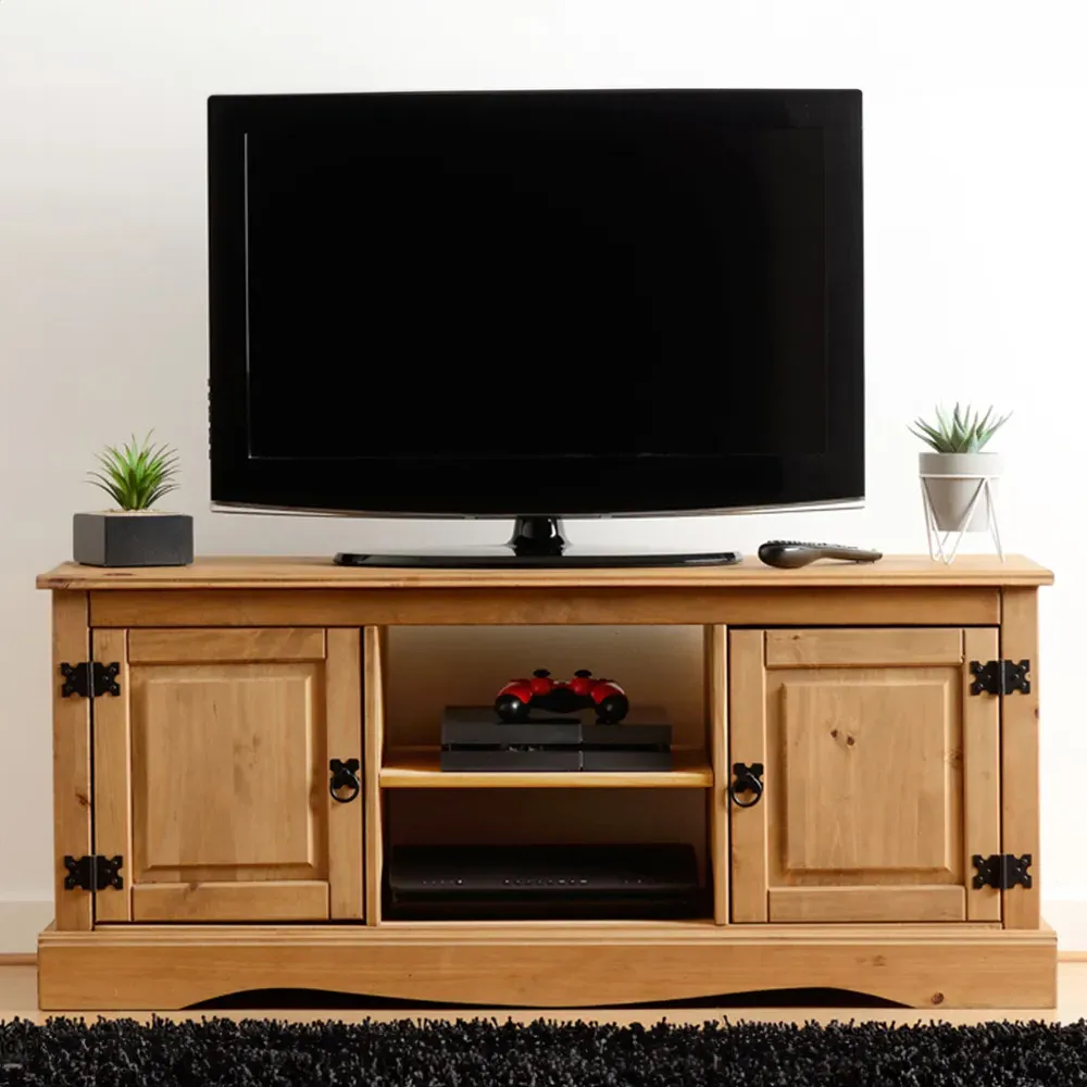 Corona 2 Door TV Unit - Brown, Pine