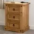 Corona 3 Drawer Bedside Table - Brown, Pine