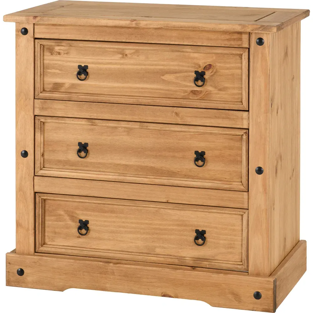Corona 3 Drawer Chest of Drawers - Brown, Pine