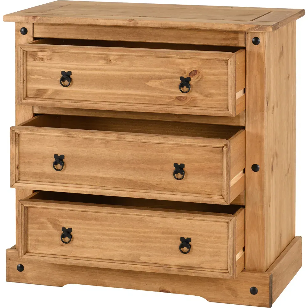 Corona 3 Drawer Chest of Drawers - Brown, Pine