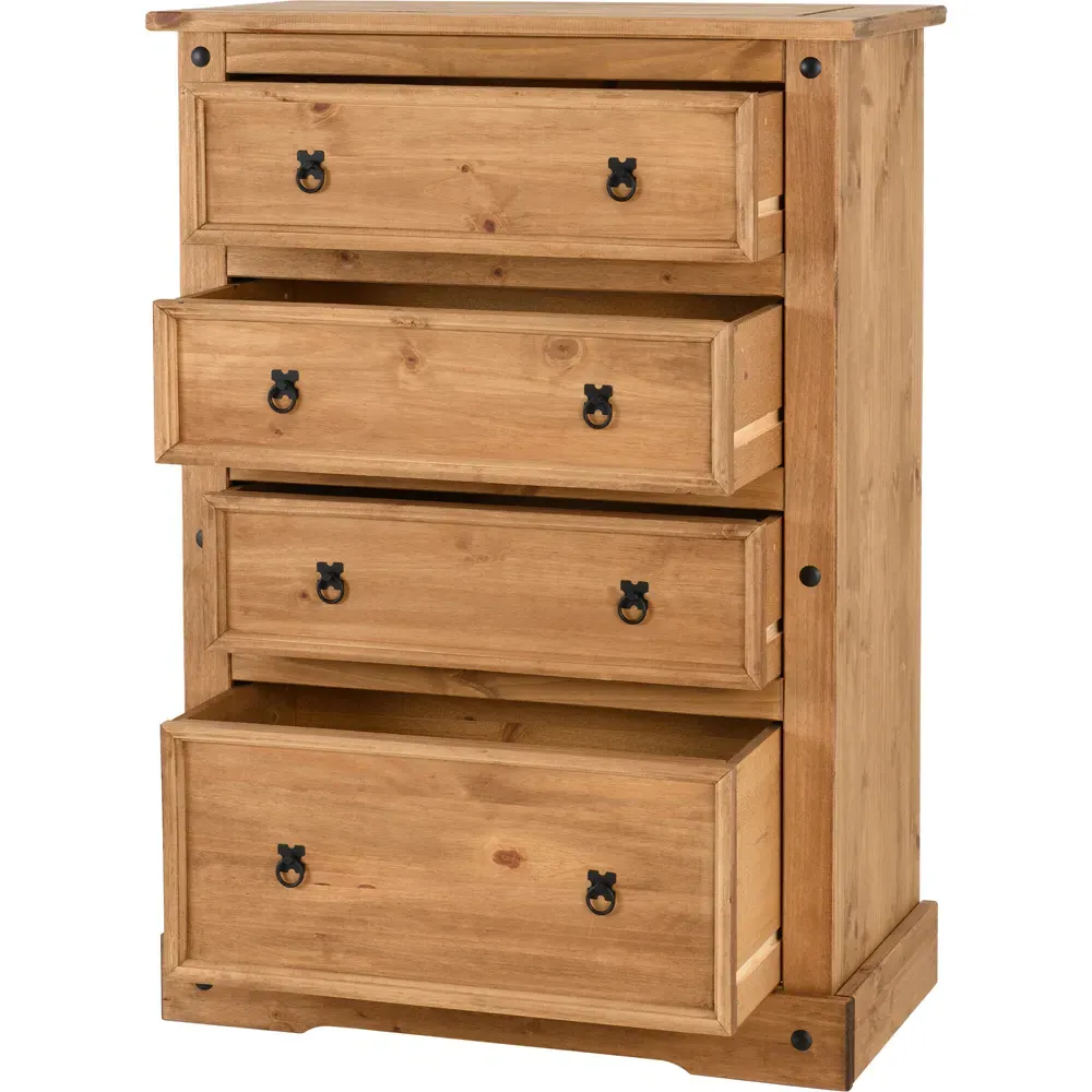 Corona 4 Drawer Chest of Drawers - Brown, Pine