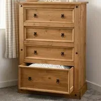 Corona 4 Drawer Chest of Drawers - Brown, Pine