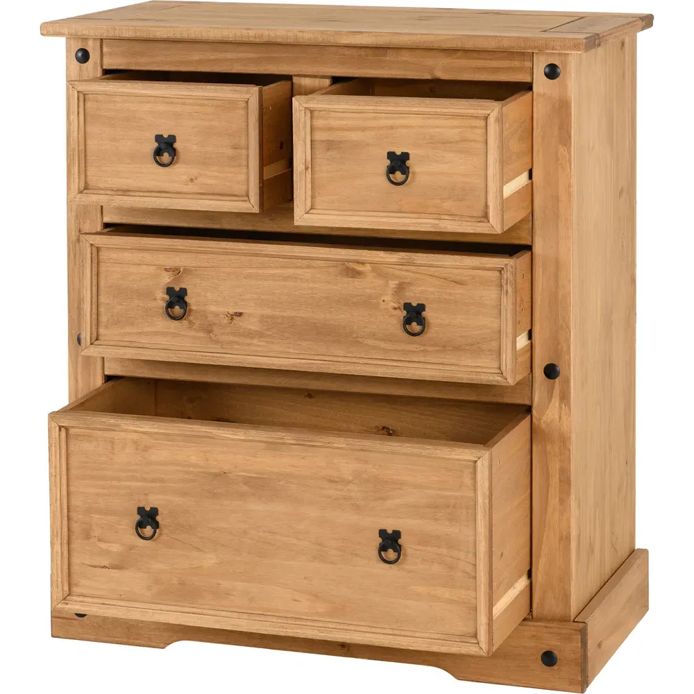 Corona 4 Drawer Chest of Drawers - Brown, Pine