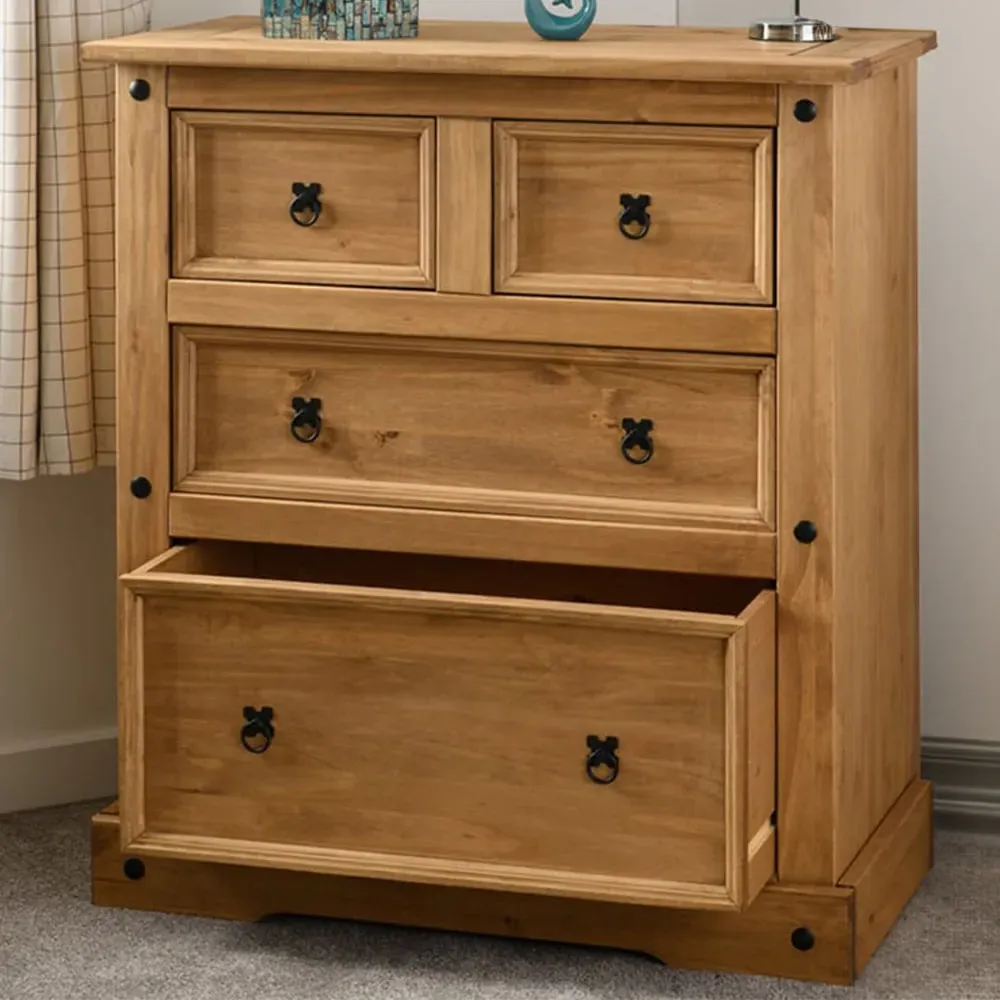 Corona 4 Drawer Chest of Drawers - Brown, Pine