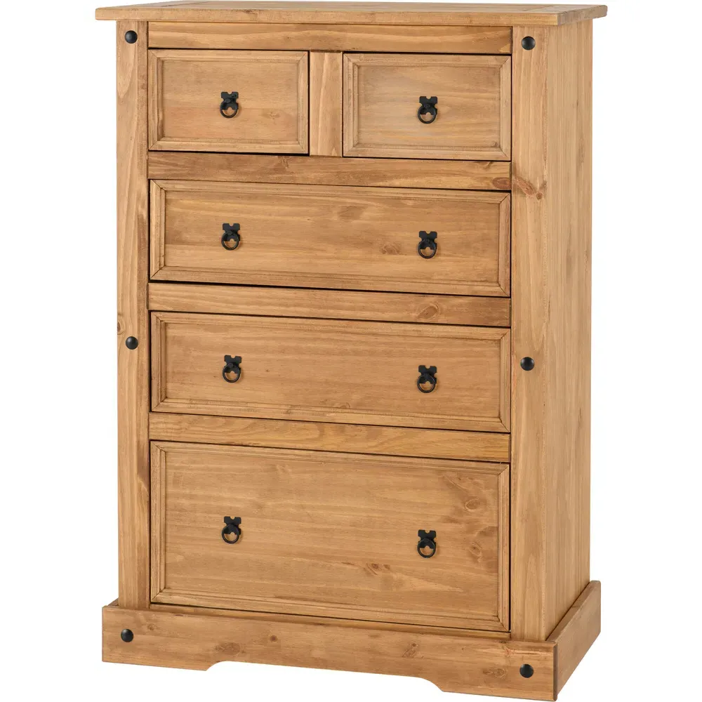 Corona 5 Drawer Chest of Drawers - Brown, Pine