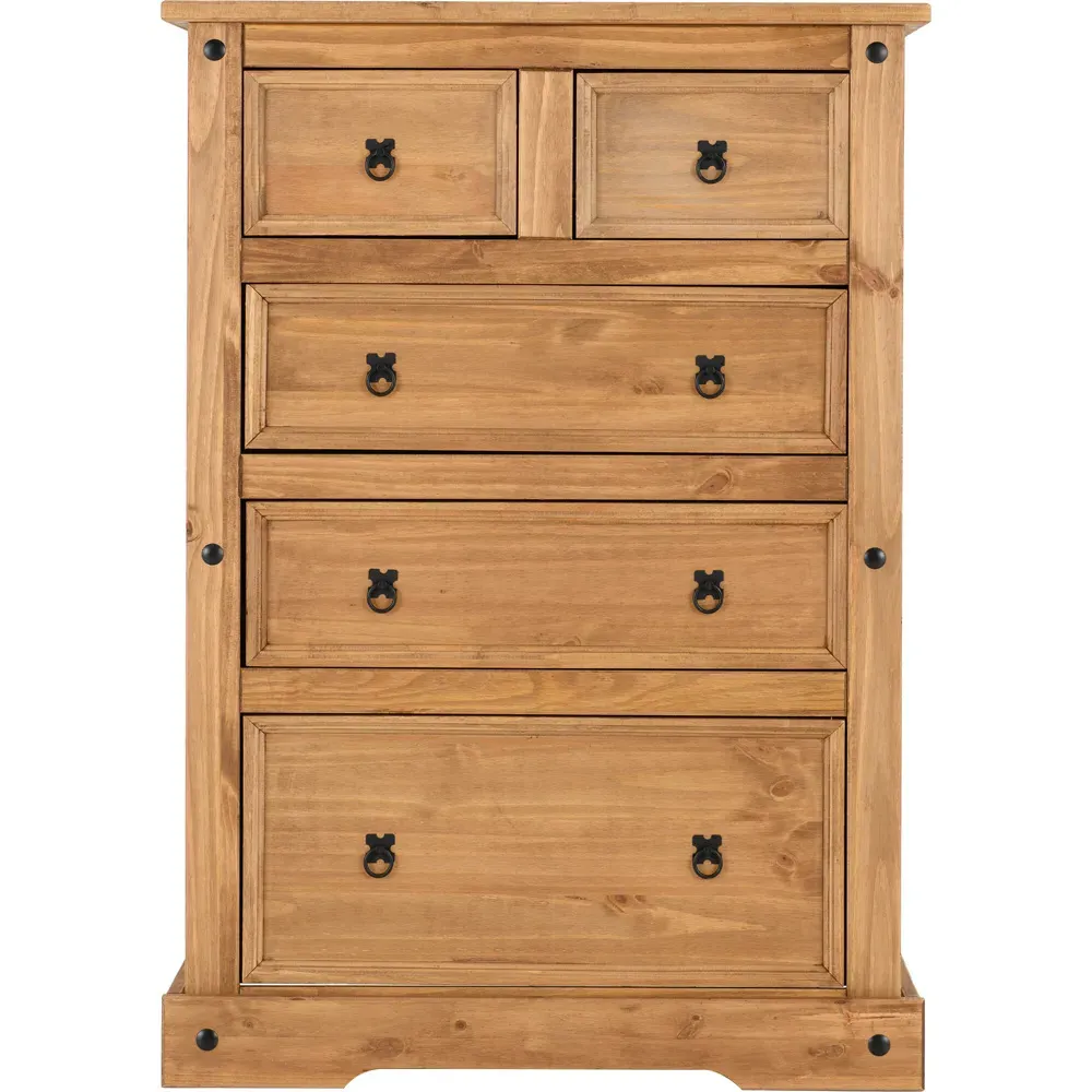 Corona 5 Drawer Chest of Drawers - Brown, Pine