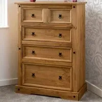 Corona 5 Drawer Chest of Drawers - Brown, Pine