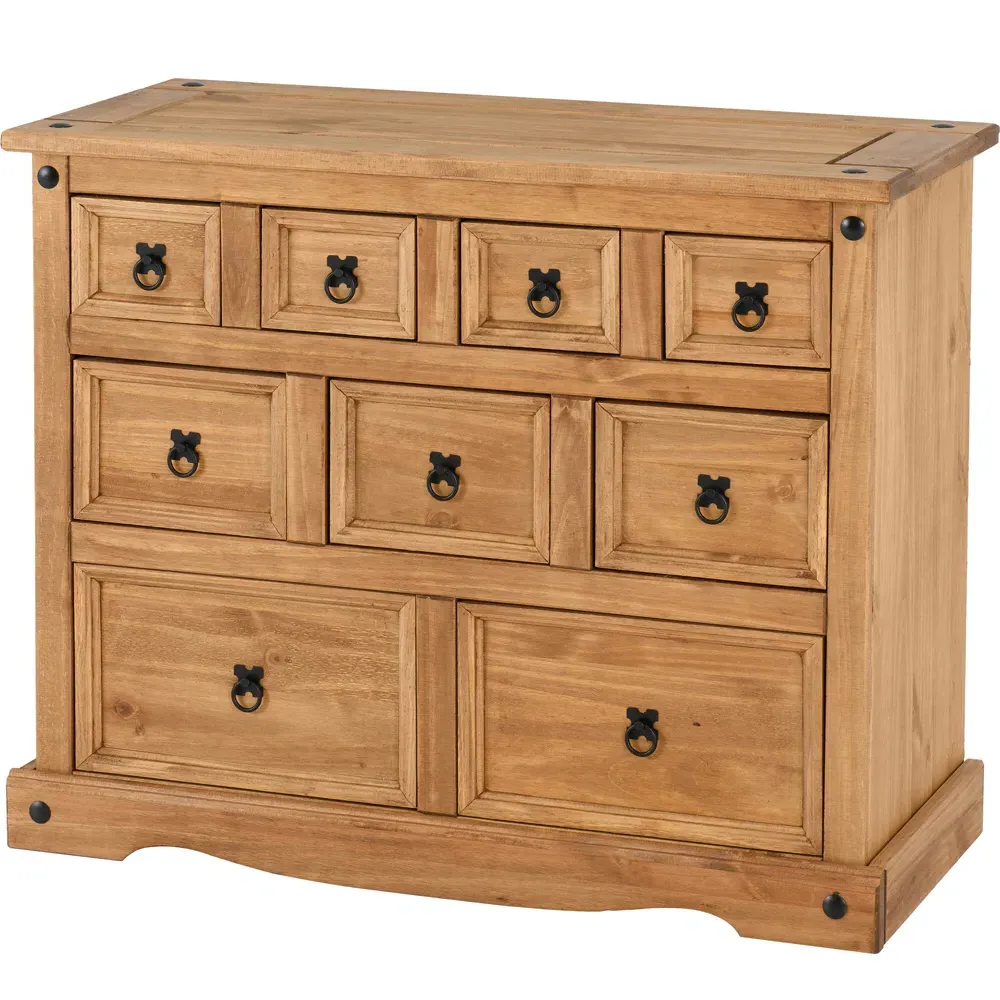 Corona 9 Drawer Merchant Sideboard - Brown, Pine