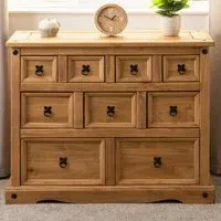 Corona 9 Drawer Merchant Sideboard - Brown, Pine
