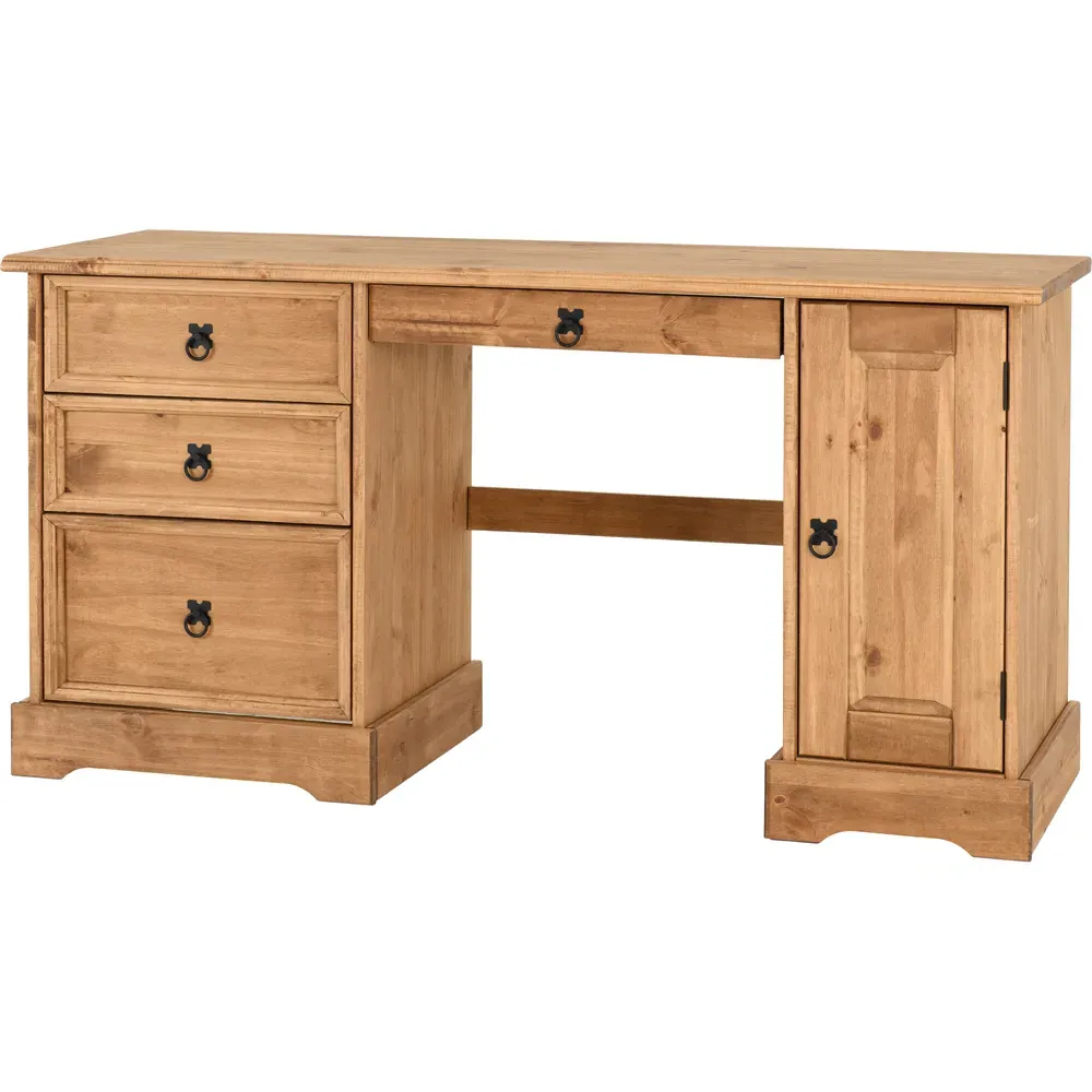 Corona Computer Desk - Brown, Pine