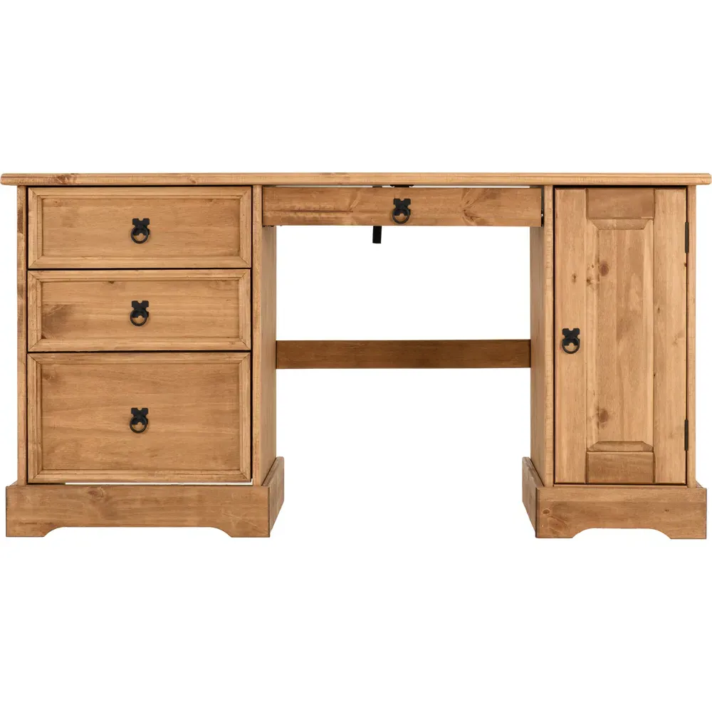 Corona Computer Desk - Brown, Pine