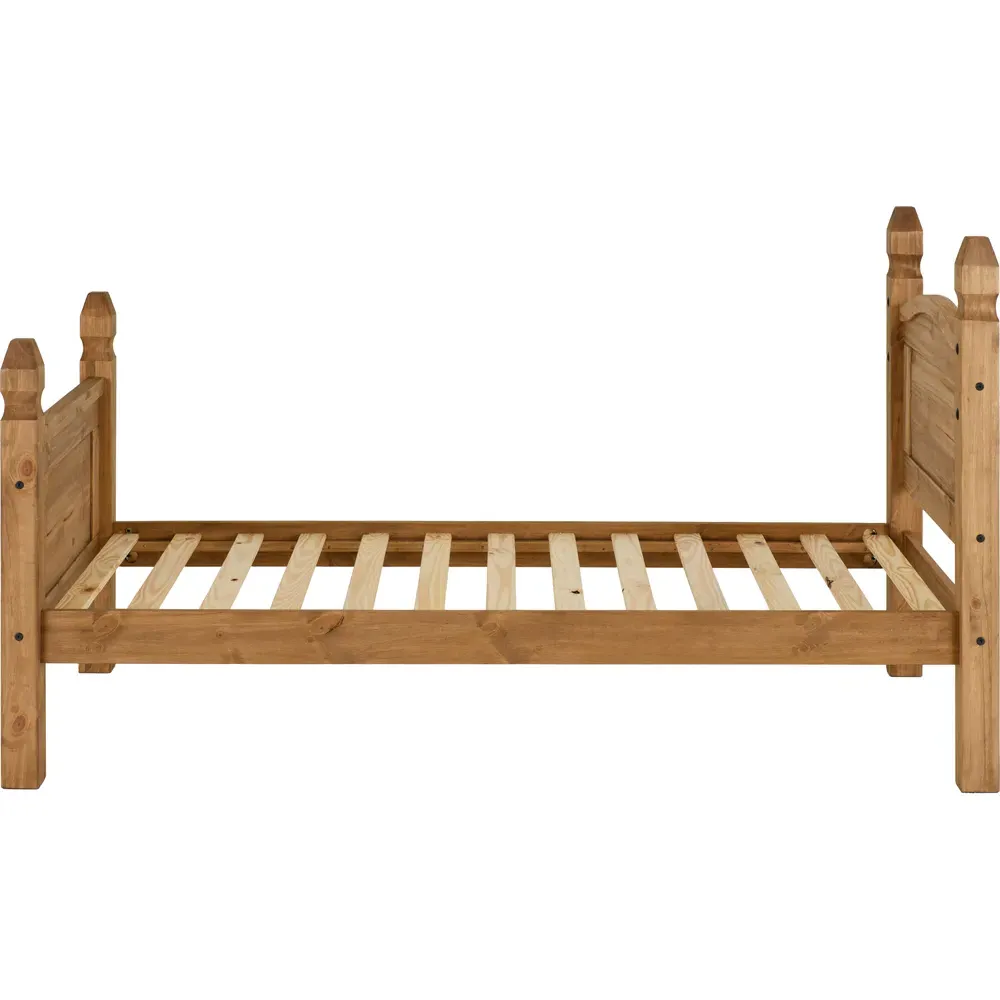 Corona Single High End Bed - Brown, Pine
