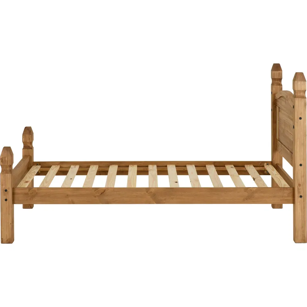 Corona Single Low End Bed - Brown, Pine