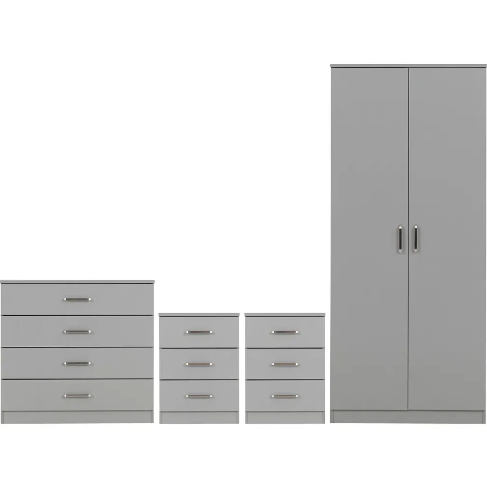 Dakota 2 Door Wardrobe - Light Grey