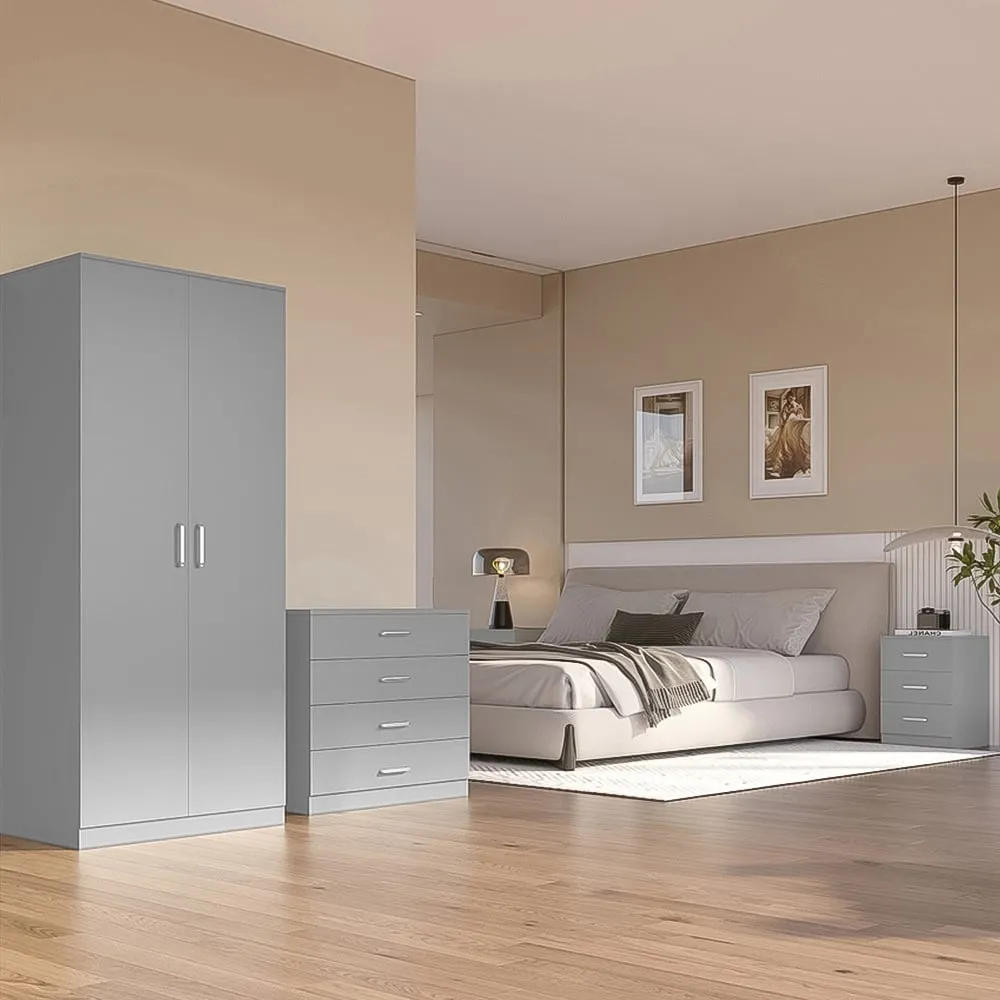 Dakota 2 Door Wardrobe - Light Grey