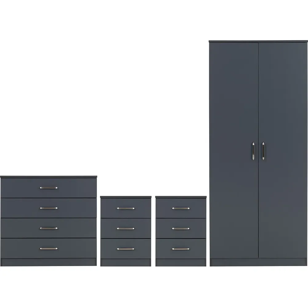 Dakota 2 Door Wardrobe Set - Dark Grey