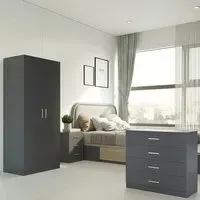 Dakota 2 Door Wardrobe Set - Dark Grey