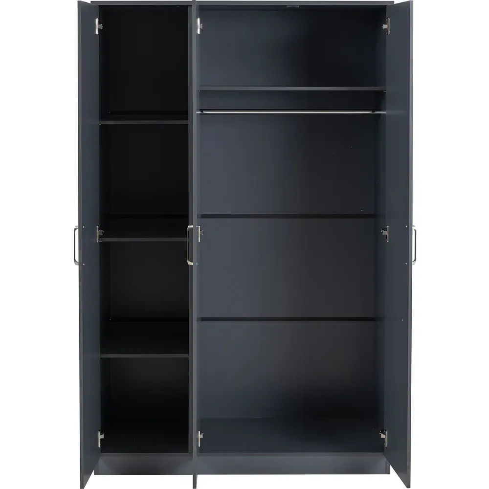 Dakota 3 Door Wardrobe - Dark Grey