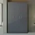 Dakota 3 Door Wardrobe - Dark Grey