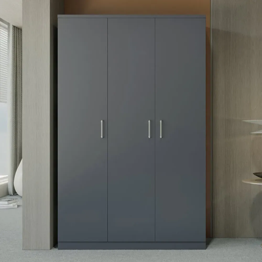 Dakota 3 Door Wardrobe - Dark Grey image
