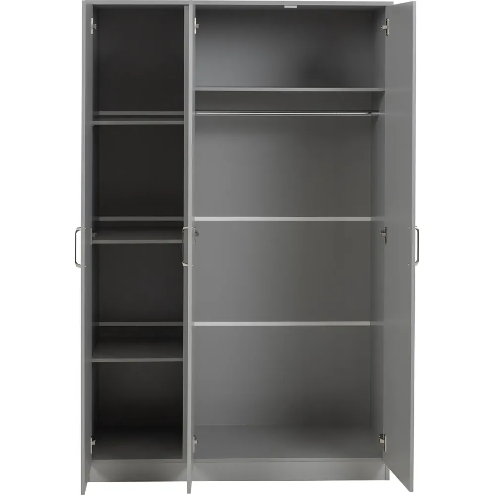 Dakota 3 Door Wardrobe - Light Grey