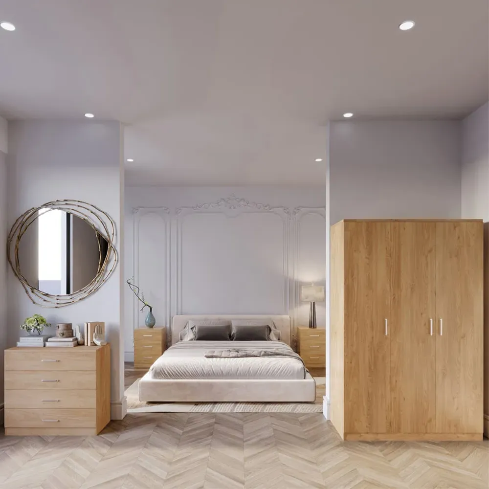 Dakota 3 Door Wardrobe - Oak Effect