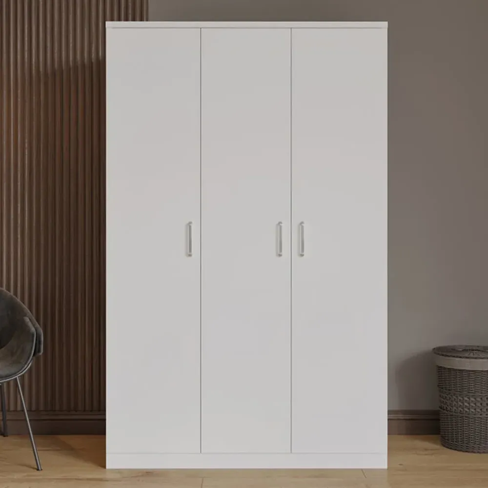 Dakota 3 Door Wardrobe - White