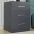 Dakota 3 Drawer Bedside Table - Dark Grey