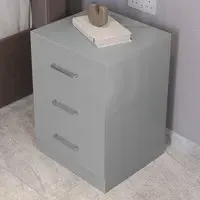 Dakota 3 Drawer Bedside Table - Light Grey