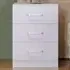 Dakota 3 Drawer Bedside Table - White