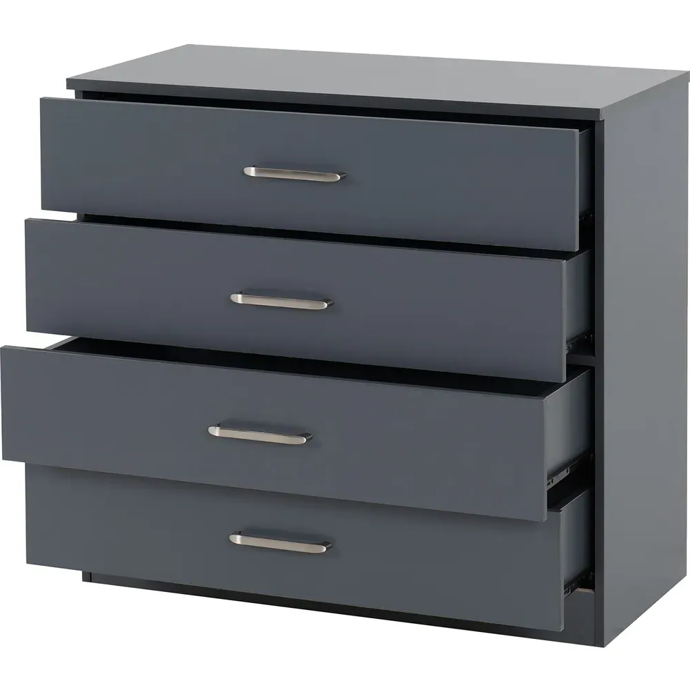 Dakota 4 Drawer Storage Chest - Dark Grey