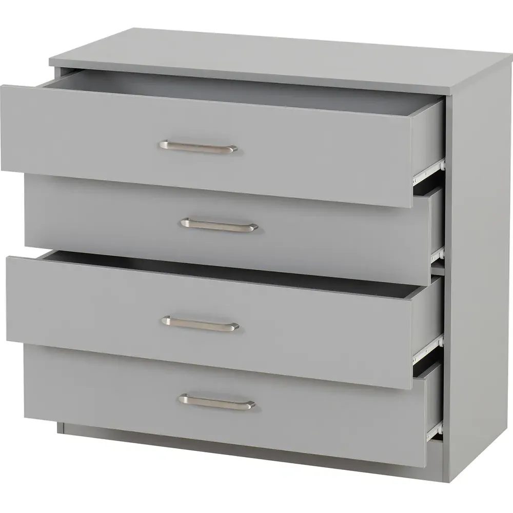 Dakota 4 Drawer Storage Chest - Light Grey