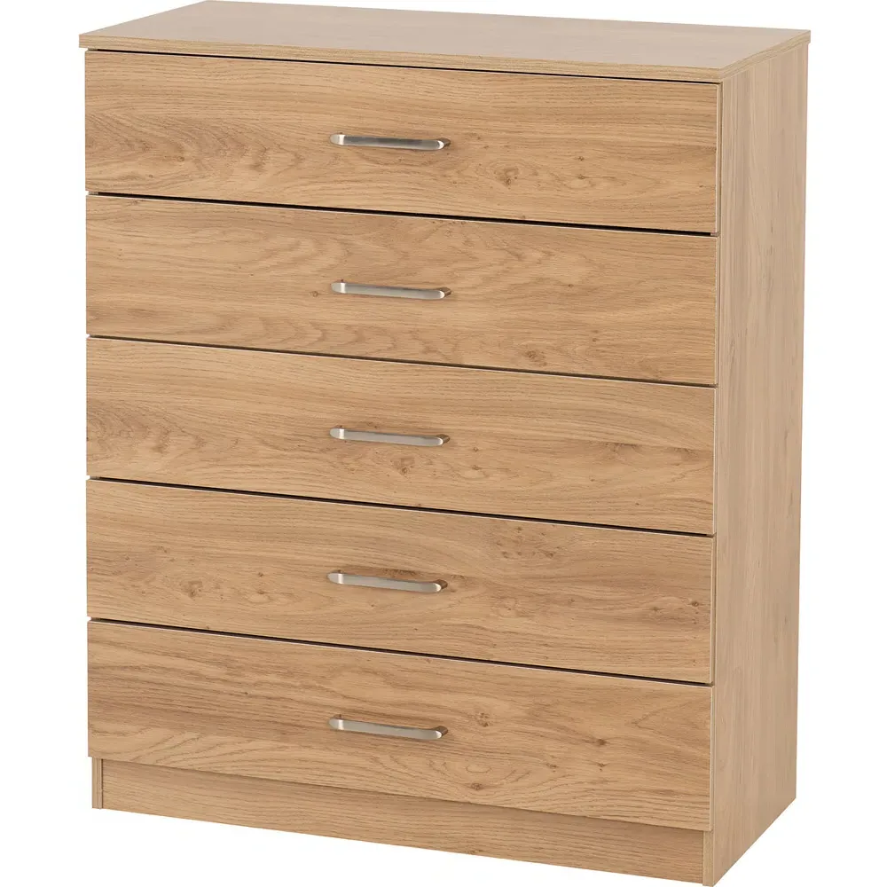 Dakota 5 Drawer Storage Chest - Oak