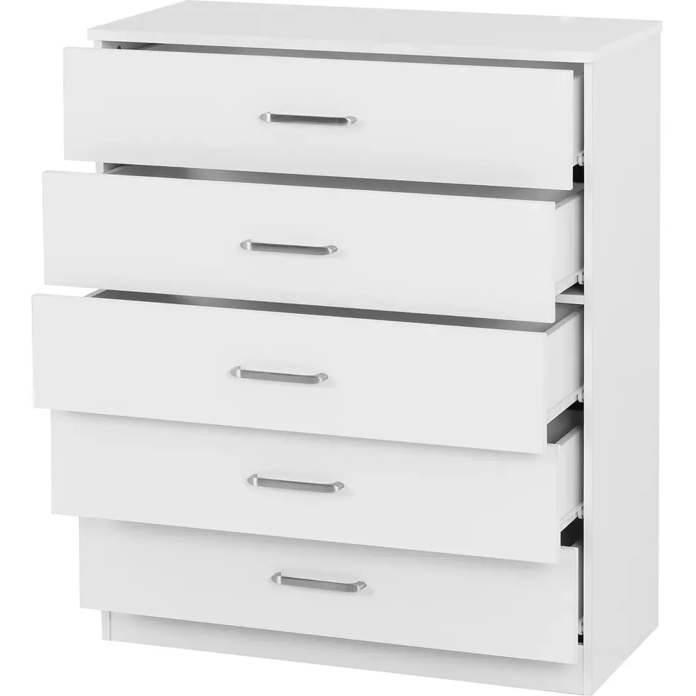 Dakota 5 Drawer Storage Chest - White