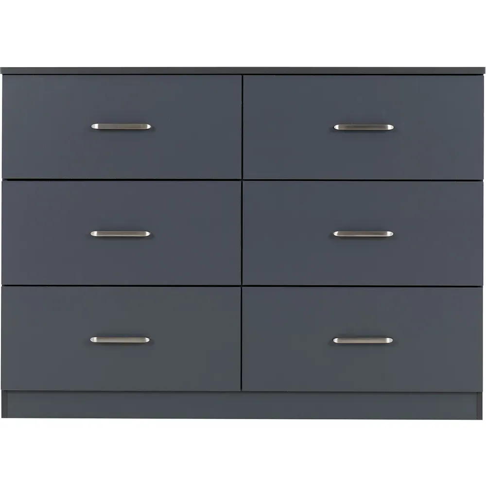 Dakota 6 Drawer Storage Chest - Dark Grey