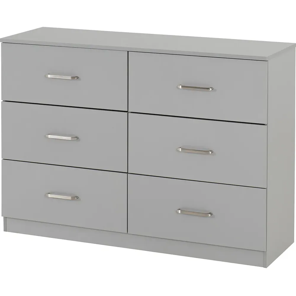 Dakota 6 Drawer Storage Chest - Light Grey