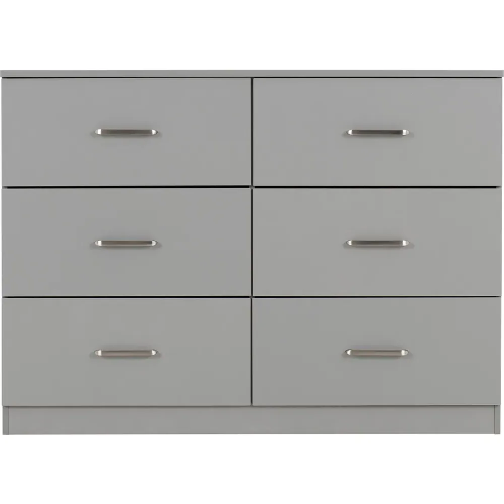 Dakota 6 Drawer Storage Chest - Light Grey