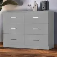 Dakota 6 Drawer Storage Chest - Light Grey