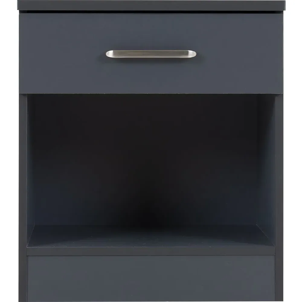 Dakota Single Drawer Bedside Table - Dark Grey