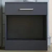 Dakota Single Drawer Bedside Table - Dark Grey