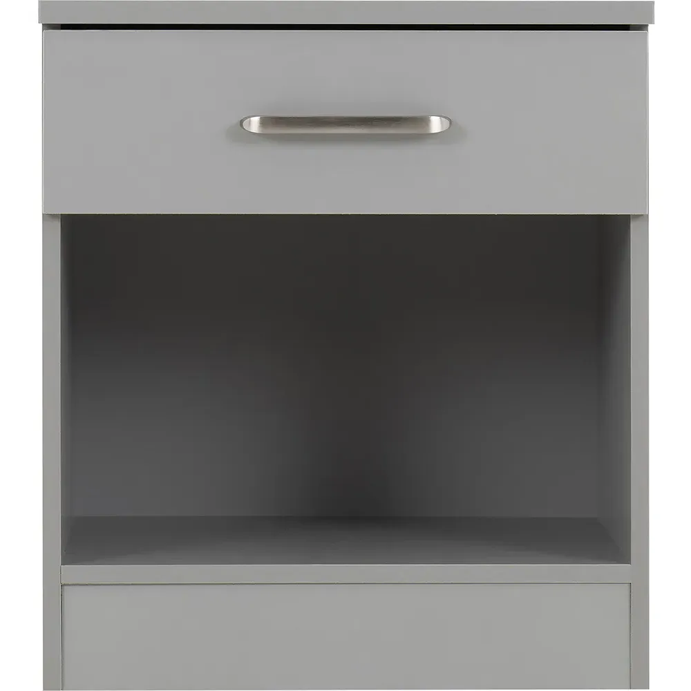 Dakota Single Drawer Bedside Table - Light Grey
