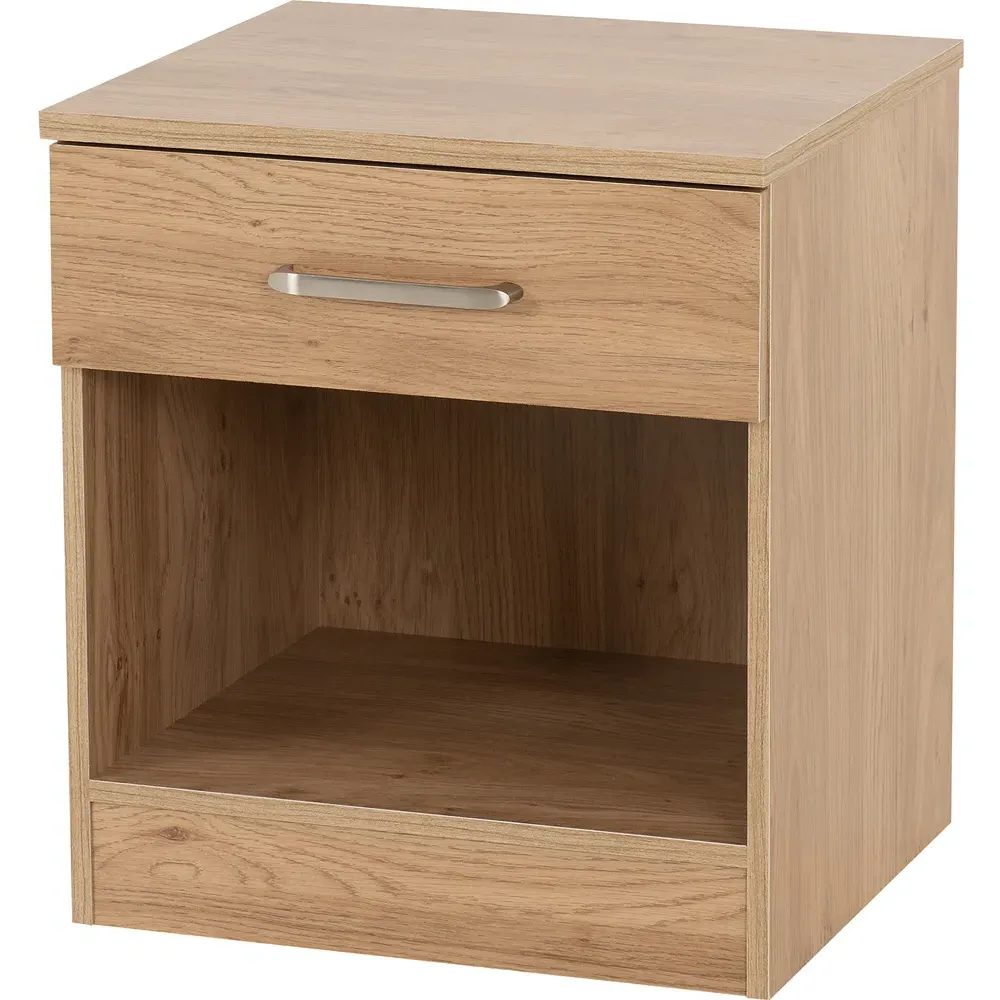 Dakota Single Drawer Bedside Table - Oak