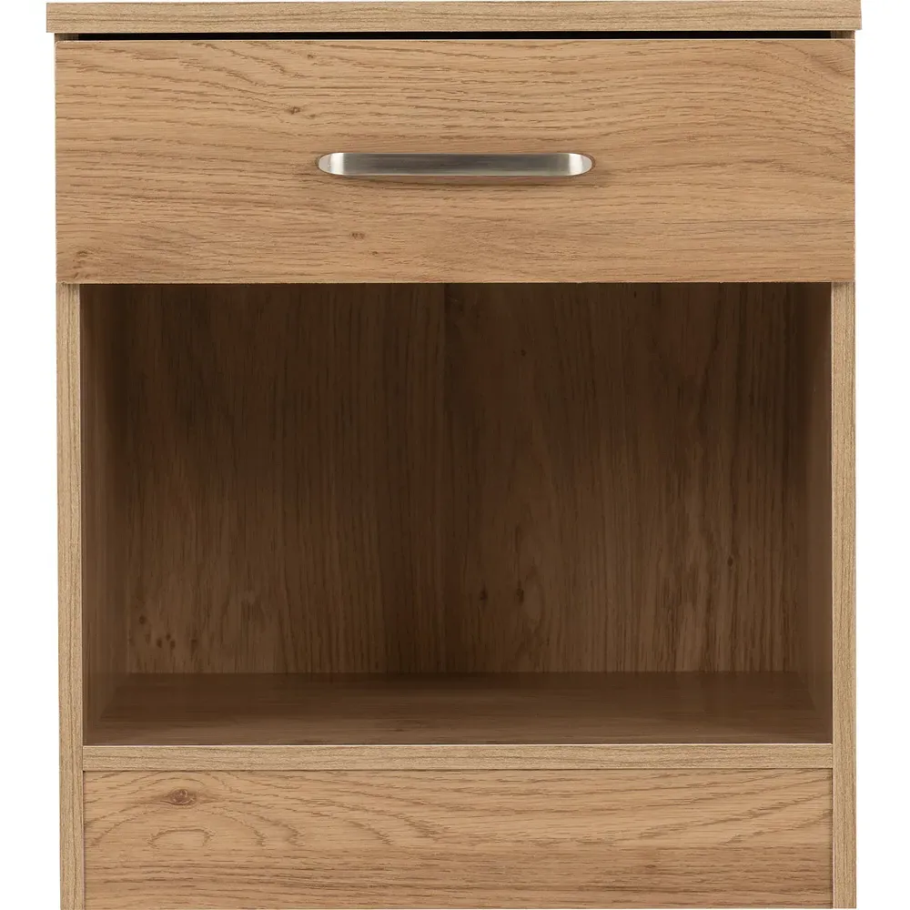 Dakota Single Drawer Bedside Table - Oak