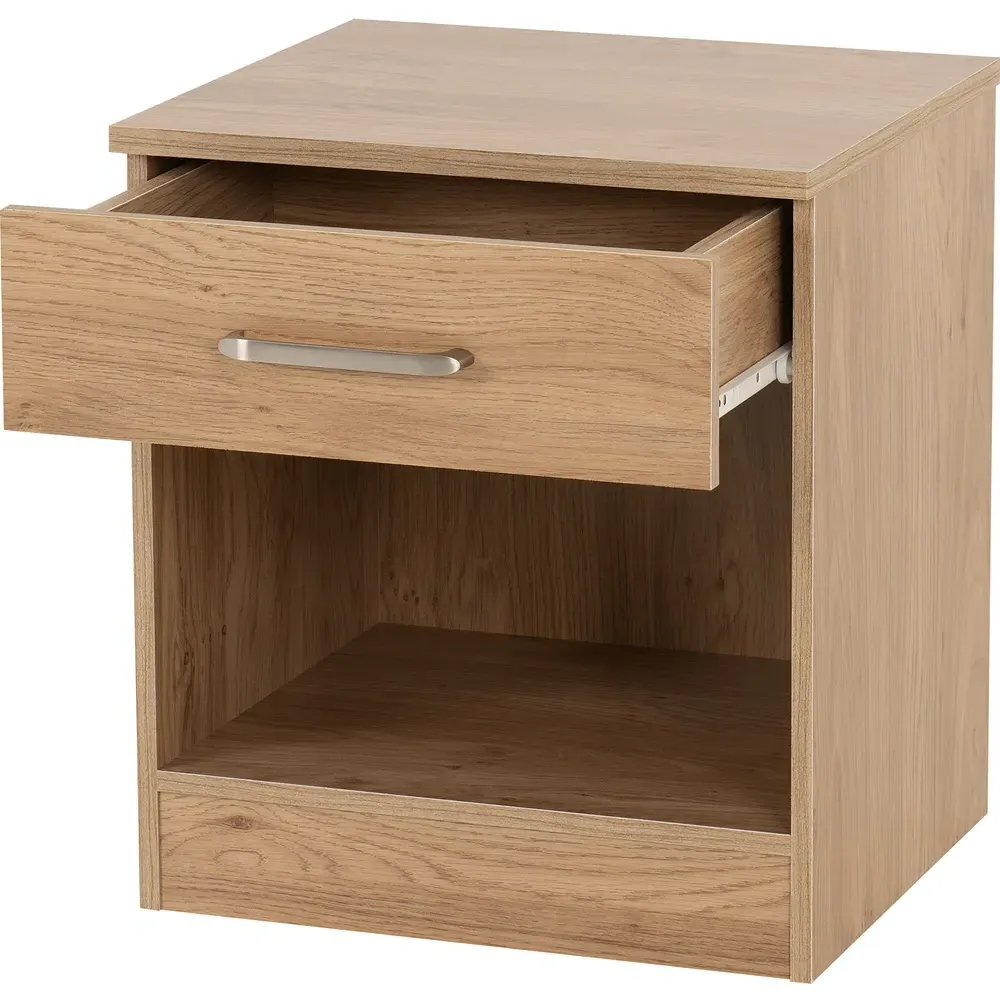 Dakota Single Drawer Bedside Table - Oak
