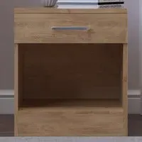 Dakota Single Drawer Bedside Table - Oak