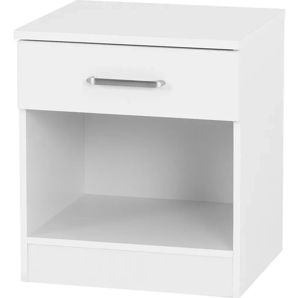 Dakota Single Drawer Bedside Table - White