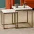Dallas Nest of Tables Set of 2 - White, Marble